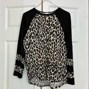 Leopard Pattern Long Sleeve Top